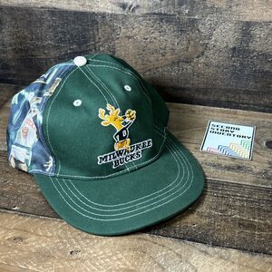 Milwaukee Bucks Green Cap Hat BMO Marques Johnson Number 8 Adjustable Sky HIgh